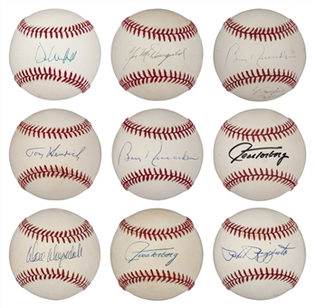 Baseball Stars and Hall of Famers Single Signed Baseballs Collection (9) - (PSA/DNA)